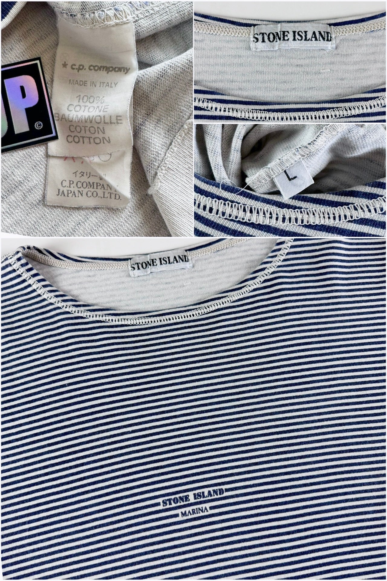 Stone Island 1980's Striped Marina T-Shirt [L]