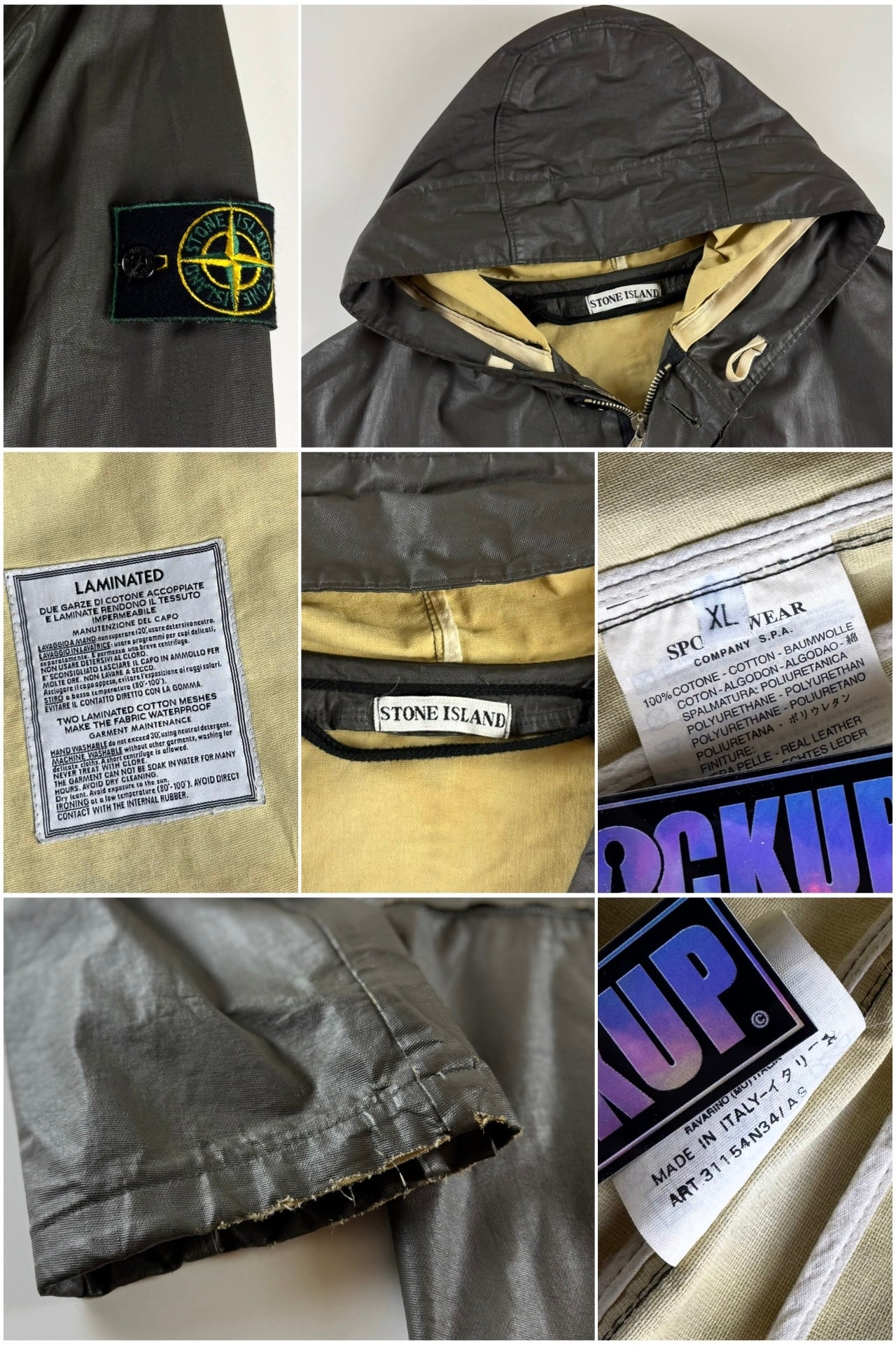 Stone Island AW 1999 Laminated Parka Jacket [XL]