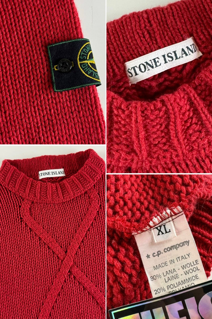 Stone Island 1980's Cable Knitted Sweater [XL]
