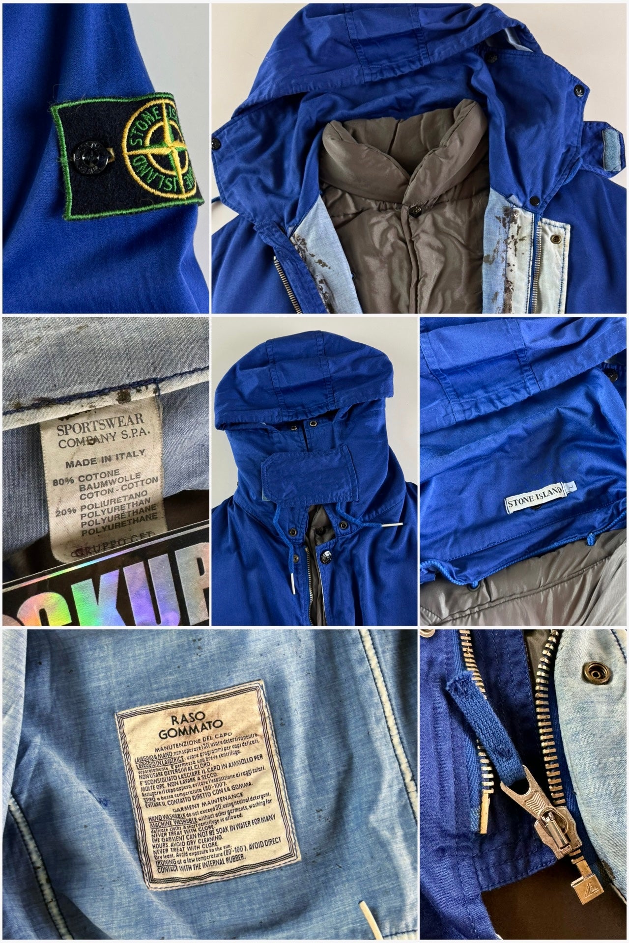 Stone Island 1990 Raso Gommato Goose Down Jacket [L]