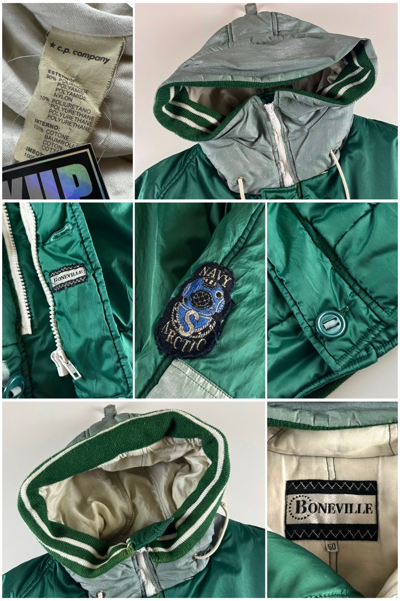 Boneville 1980's Navy Artic Hooded Jacket [XL]