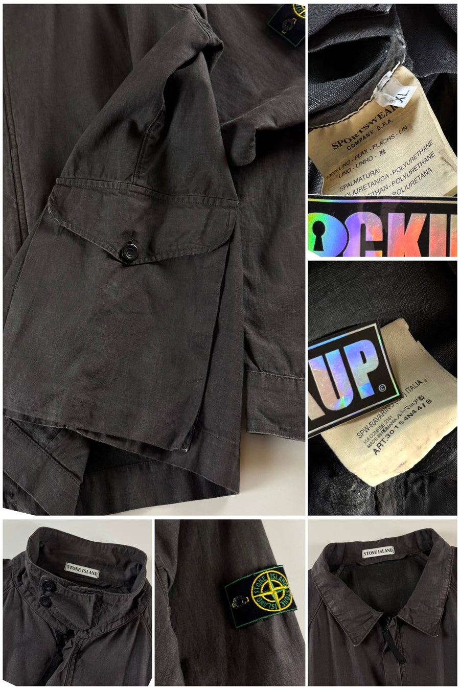 Stone Island SS 1999 Full Zip Lino Flax Jacket [XL]