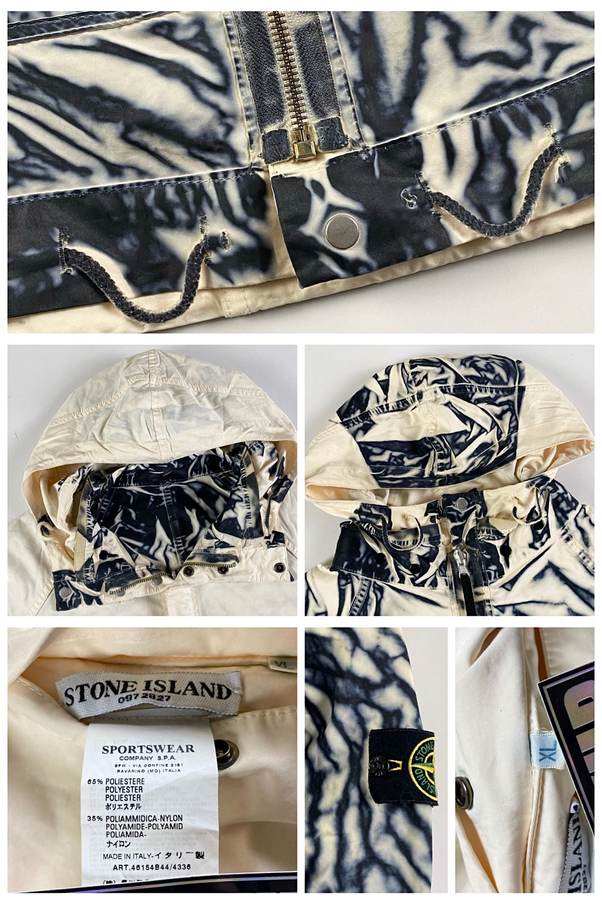 Stone Island 2007 David TC Sublimation Zebra Print Reversible Jacket [XL]