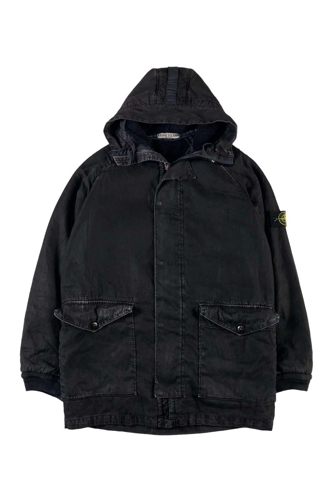 Stone Island 2005 Fleece Lined Hooded Parka Jacket [L]