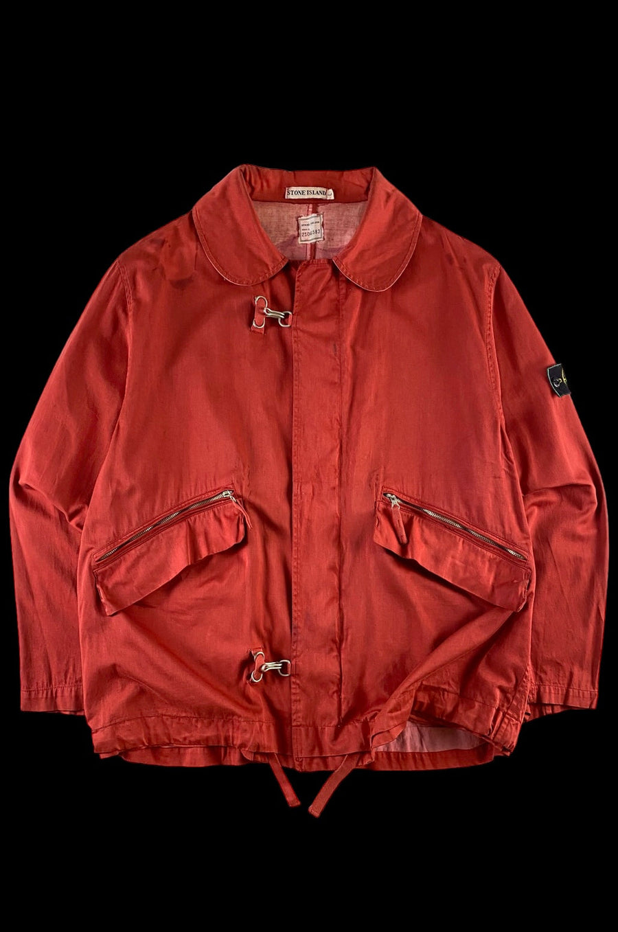 Stone Island 1980's Raso Gommato Metal Clasp Jacket [L]