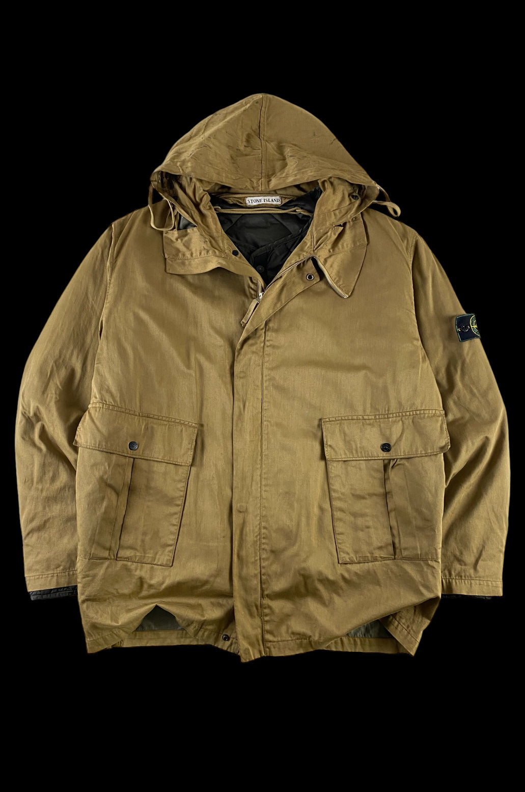 Stone Island 1990's Raso Gommato Hooded Jacket [XL]