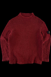 Stone Island 2001 Cable Knitted Mock Neck Sweater [L]