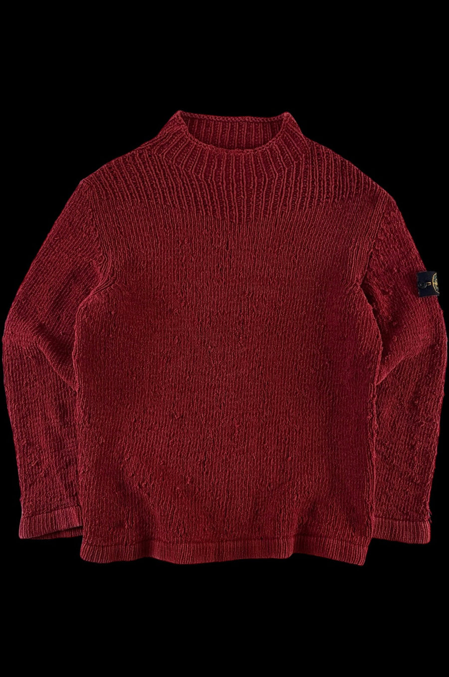 Stone Island 2001 Cable Knitted Mock Neck Sweater [L]