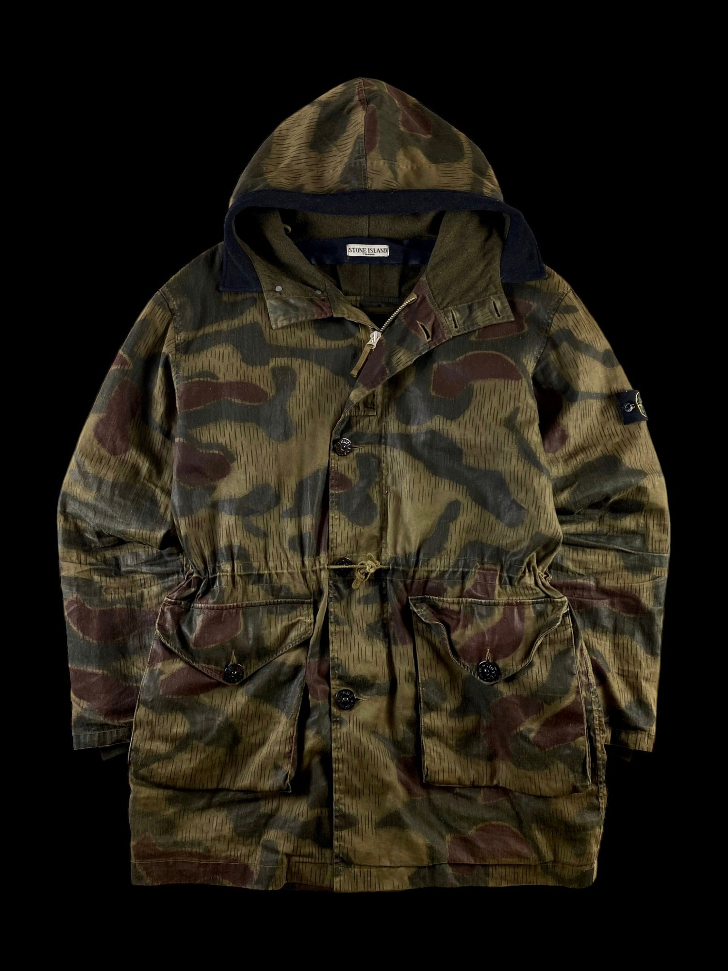 Stone Island 2007 Marsh Camo Hand Painted Parka Jacket [L]