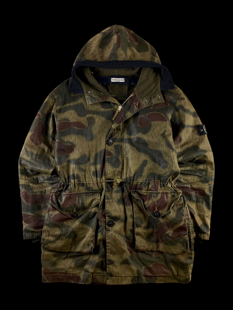 Stone Island 2007 Marsh Camo Hand Painted Parka Jacket [L]