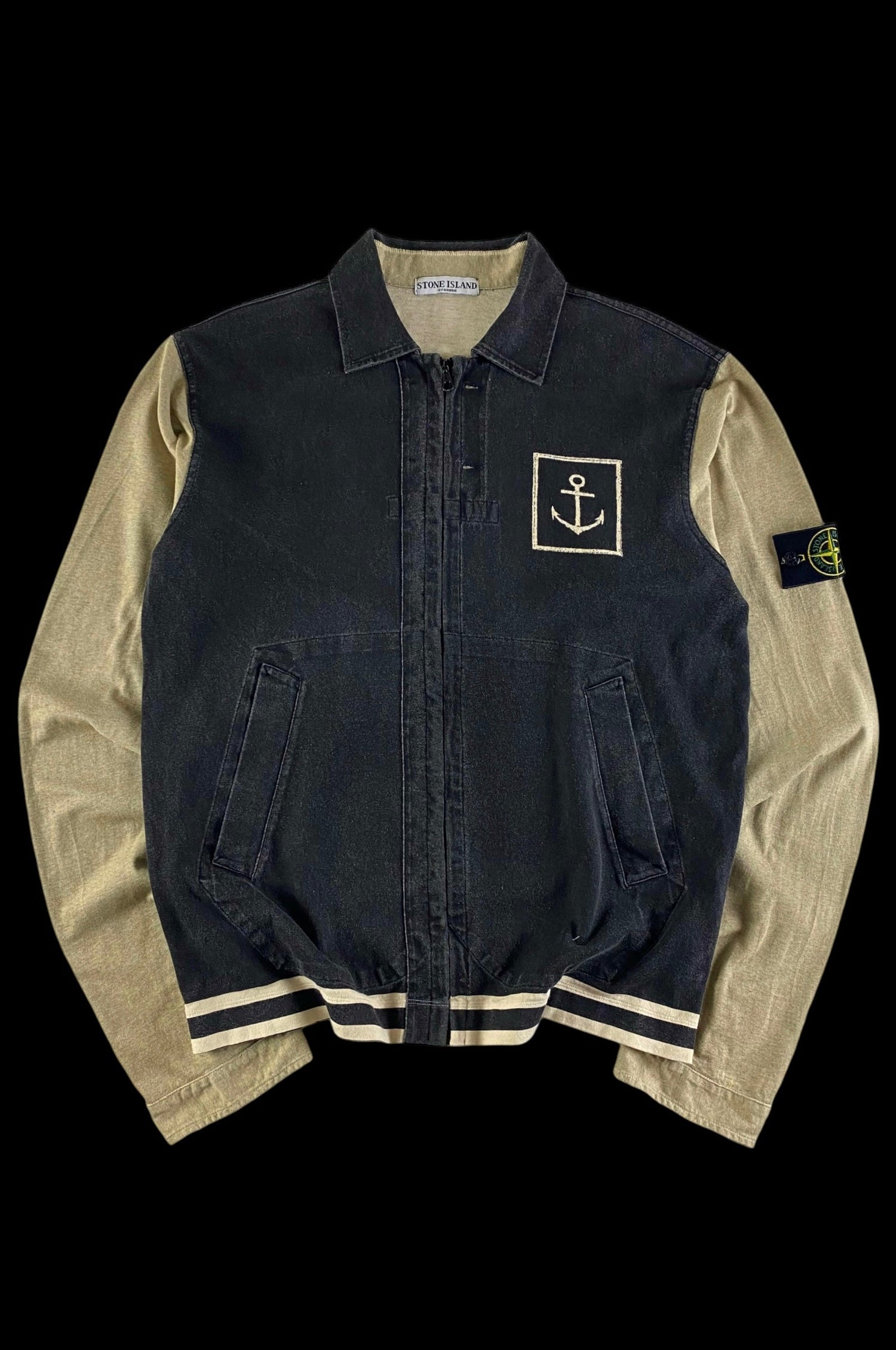 Stone Island 2006 Anchor Logo Zip Up Sweatshirt [L]