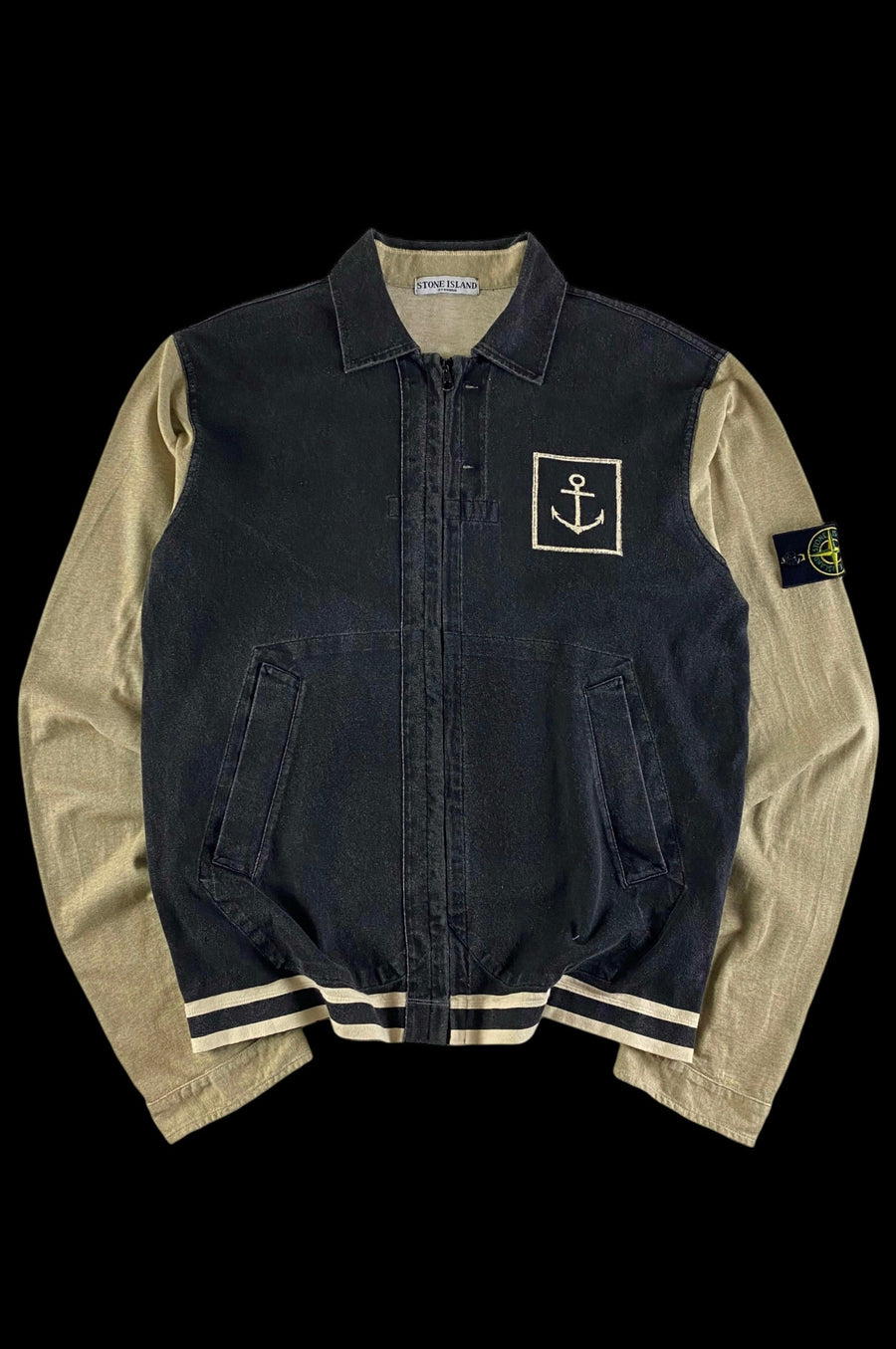 Stone Island 2006 Anchor Logo Zip Up Sweatshirt [L]