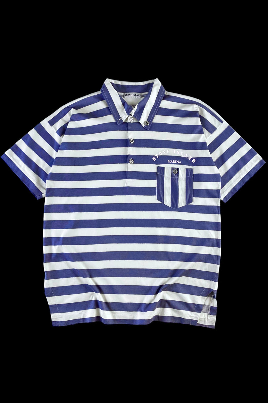 Stone Island 1980's Marina Reflective Polo Shirt [L]