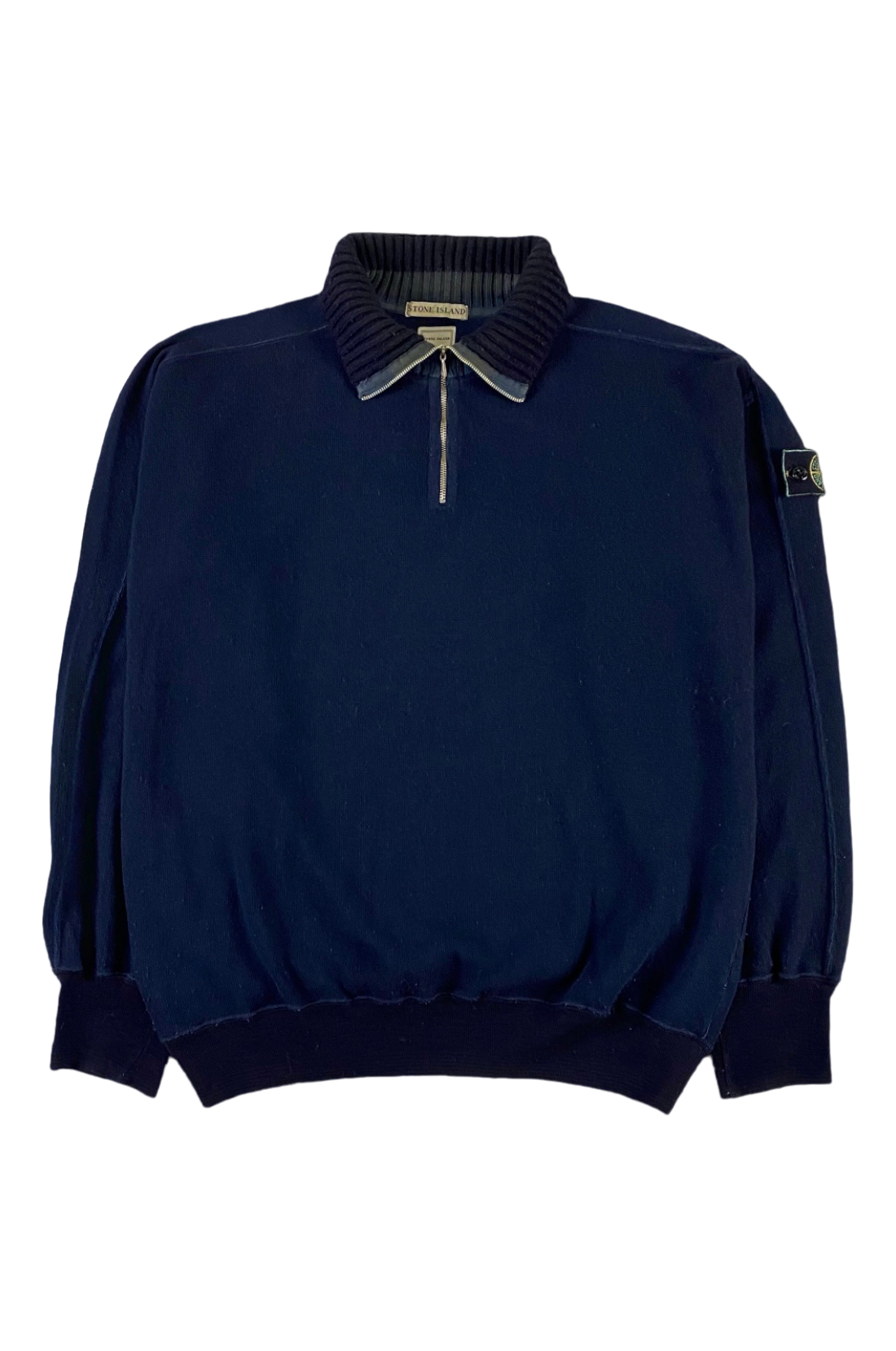 Stone Island 1990's 1/4 Zip Knitted Sweater [XL]