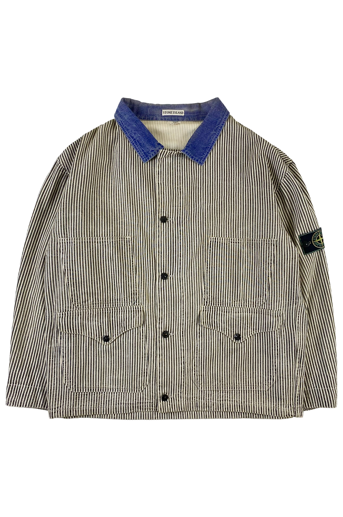 Stone Island 1986 Pigment Dyed Striped Carpenter Jacket [L]