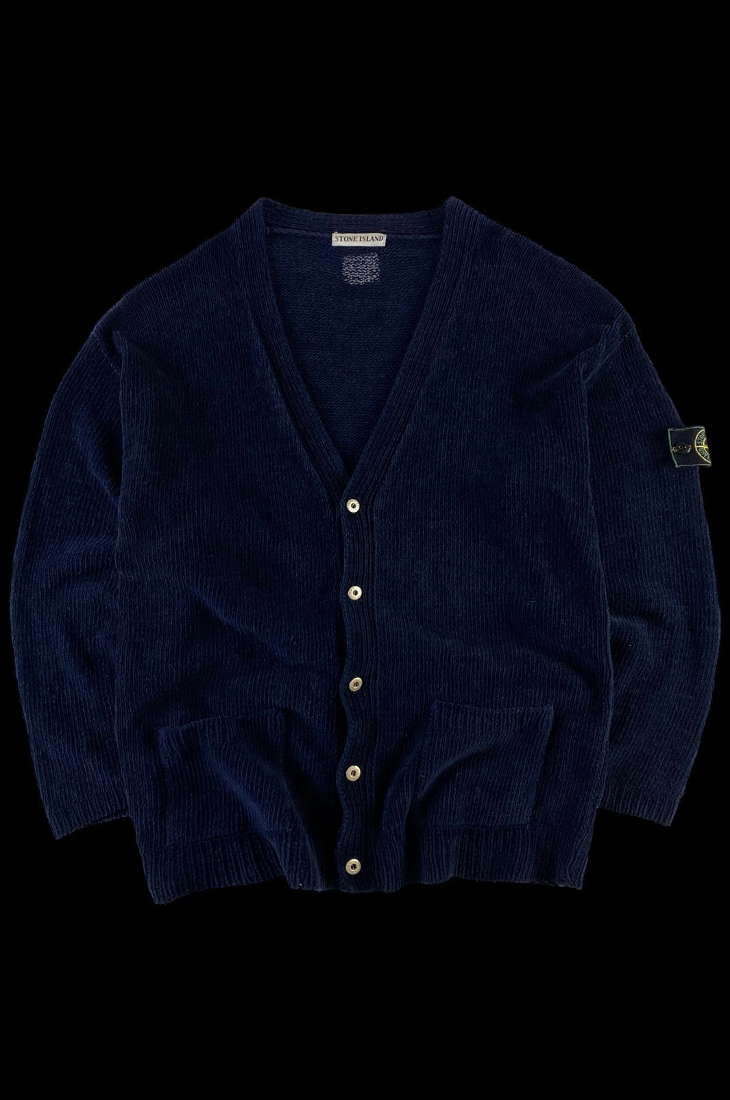 Stone Island 1980's Knitted Cardigan Sweater [XL]