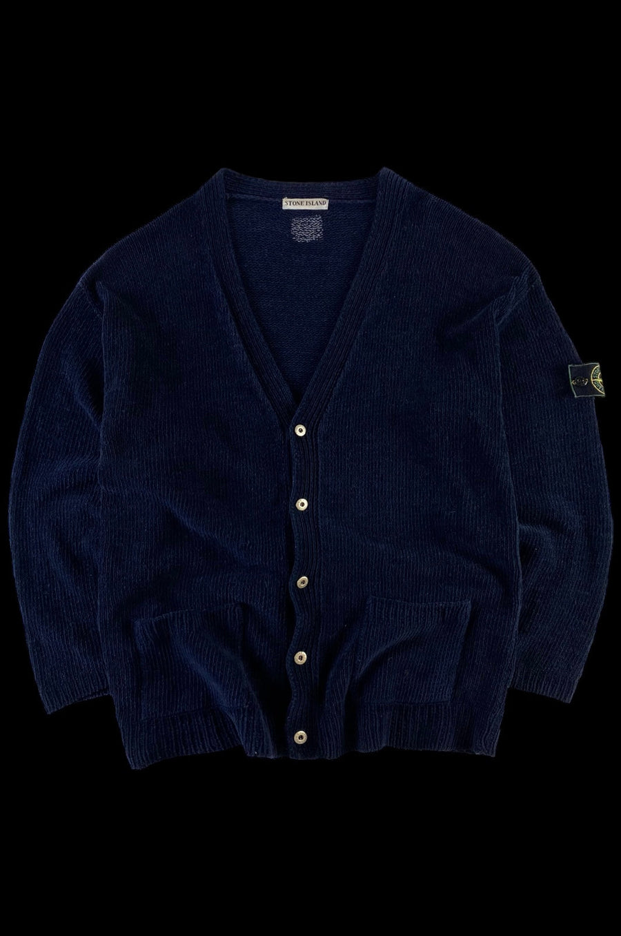 Stone Island 1980's Knitted Cardigan Sweater [XL]