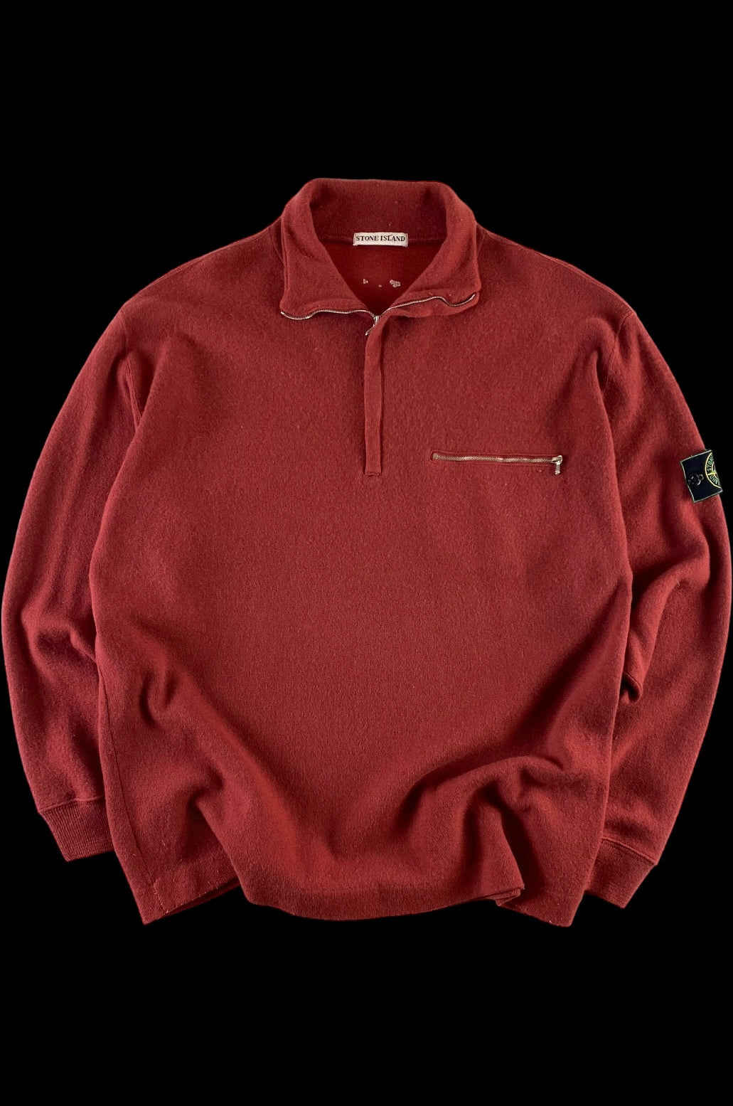 Stone Island 1990's 1/4 Zip Knitted Sweater [XL]