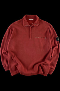 Stone Island 1990's 1/4 Zip Knitted Sweater [XL]