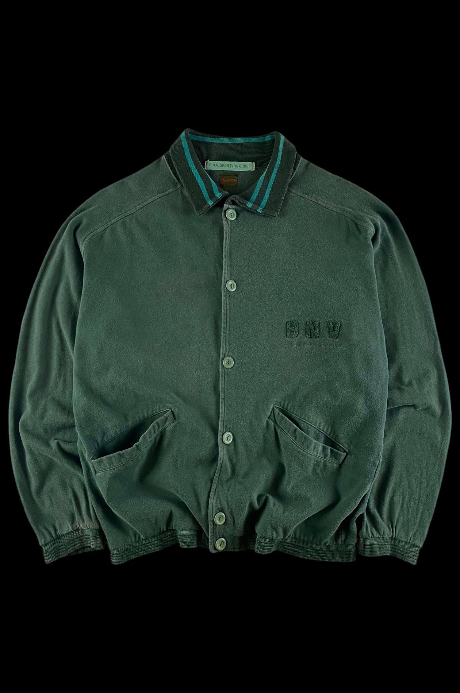 Boneville 1980's Chenille Logo Button Up Sweatshirt [M]