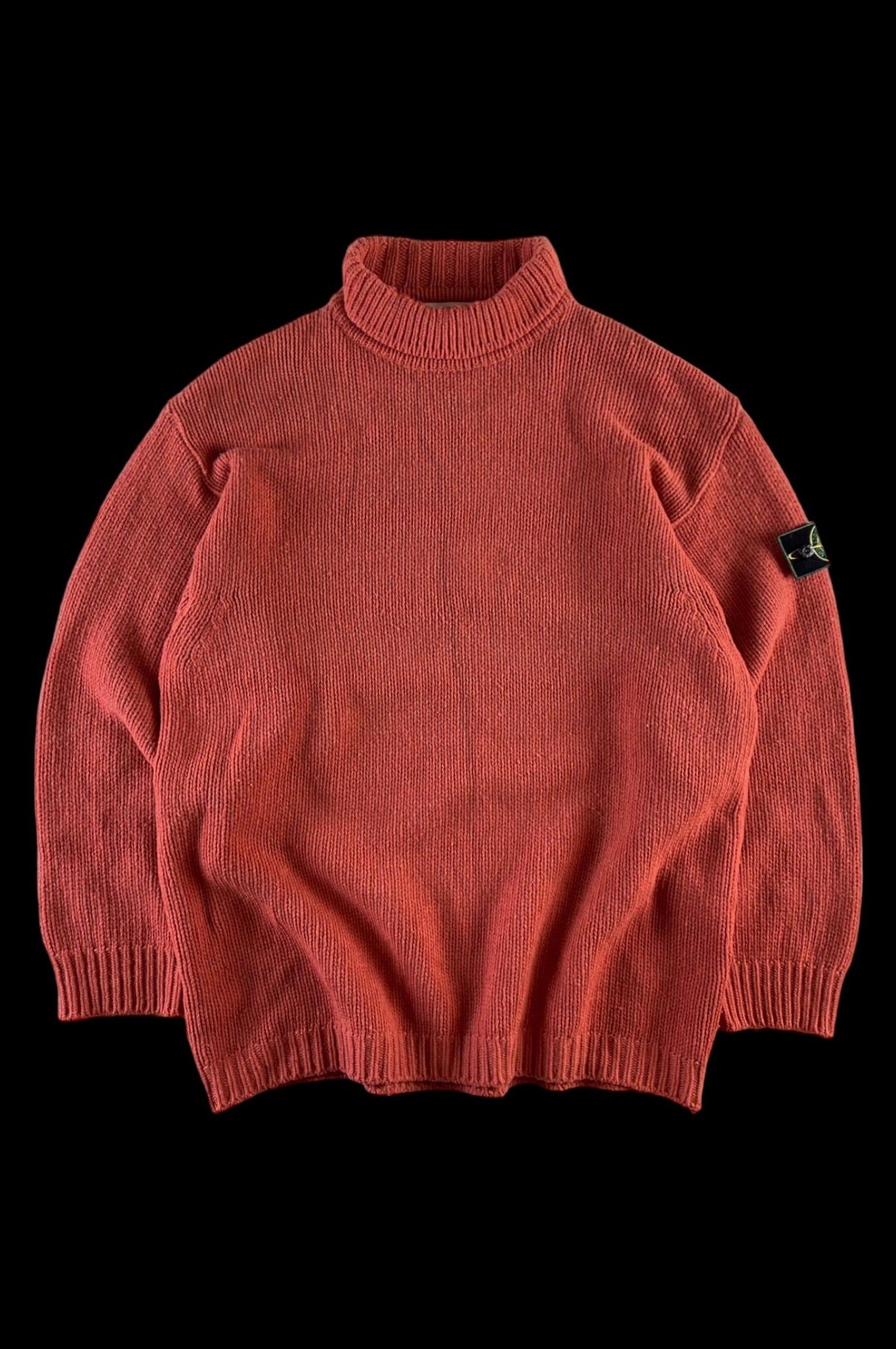 Stone Island 1990's Mock Neck Cable Knitted Sweater [XXL]