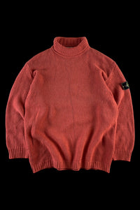 Stone Island 1990's Mock Neck Cable Knitted Sweater [XXL]