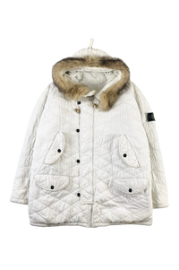 Stone Island 1980's Coyote Fur Quilted Multipocket Jacket [XXL]