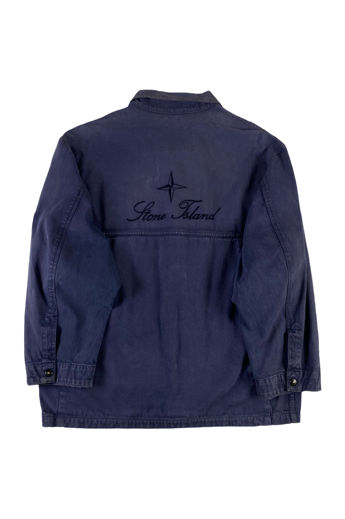 Stone Island 1980's Script Logo Denim Carpenter Jacket [L]