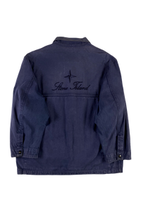 Stone Island 1980's Script Logo Denim Carpenter Jacket [L]