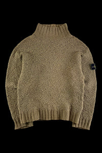 Stone Island 1994 Mock Neck Cable Knitted Sweater [L]
