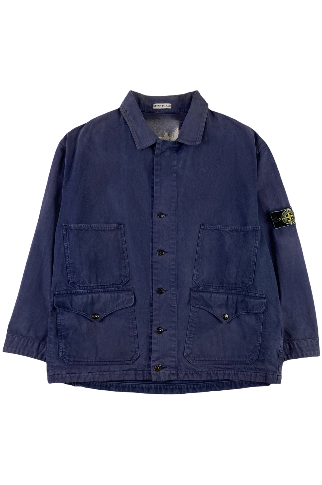 Stone Island 1980's Script Logo Denim Carpenter Jacket [L]