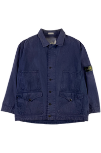 Stone Island 1980's Script Logo Denim Carpenter Jacket [L]