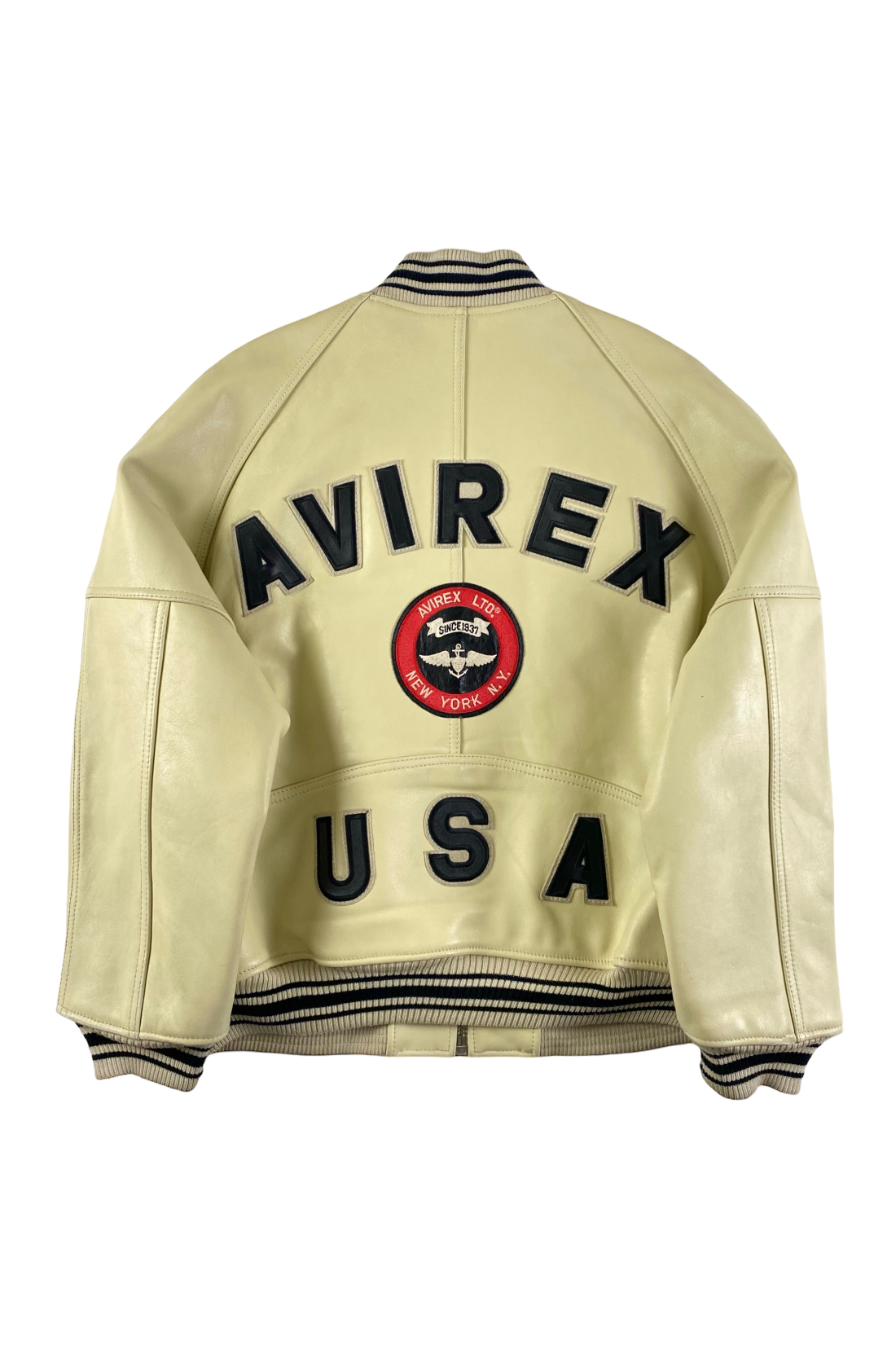 Avirex 1990's USA Leather Varsity Jacket [L]