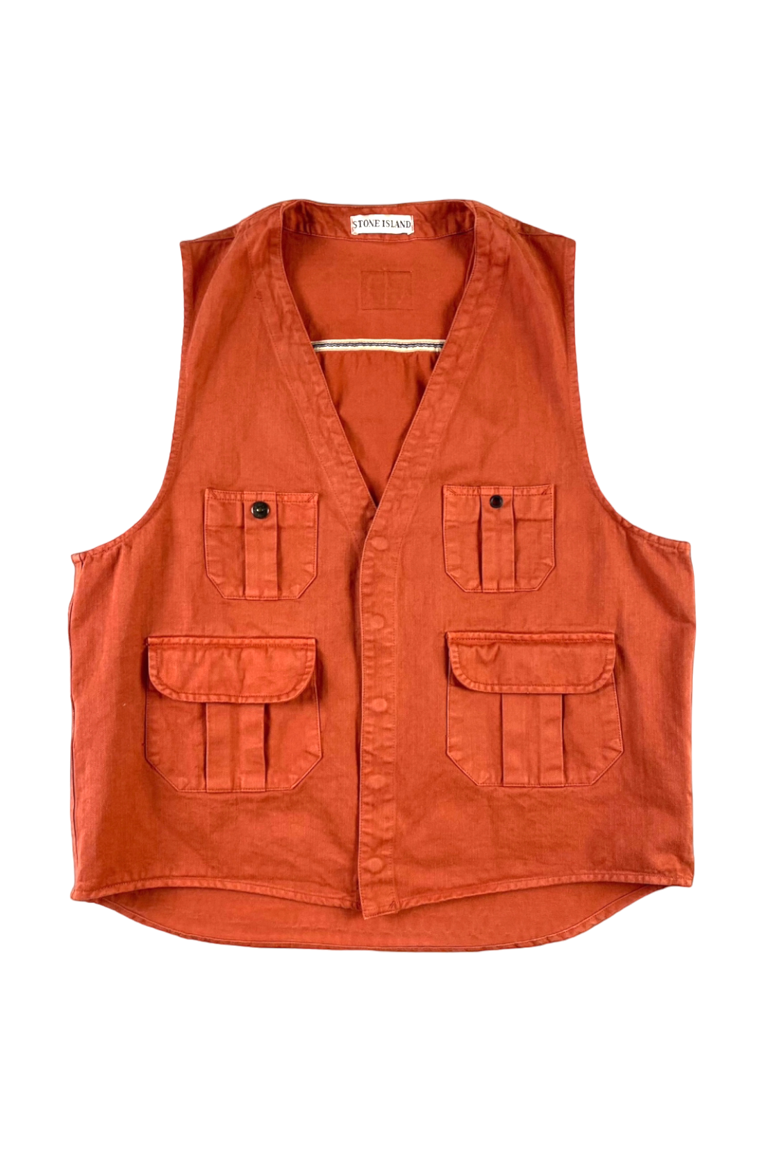 Stone Island 1980's Green Patch Logo Utility Waistcoat [L]