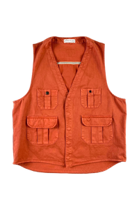 Stone Island 1980's Green Patch Logo Utility Waistcoat [L]