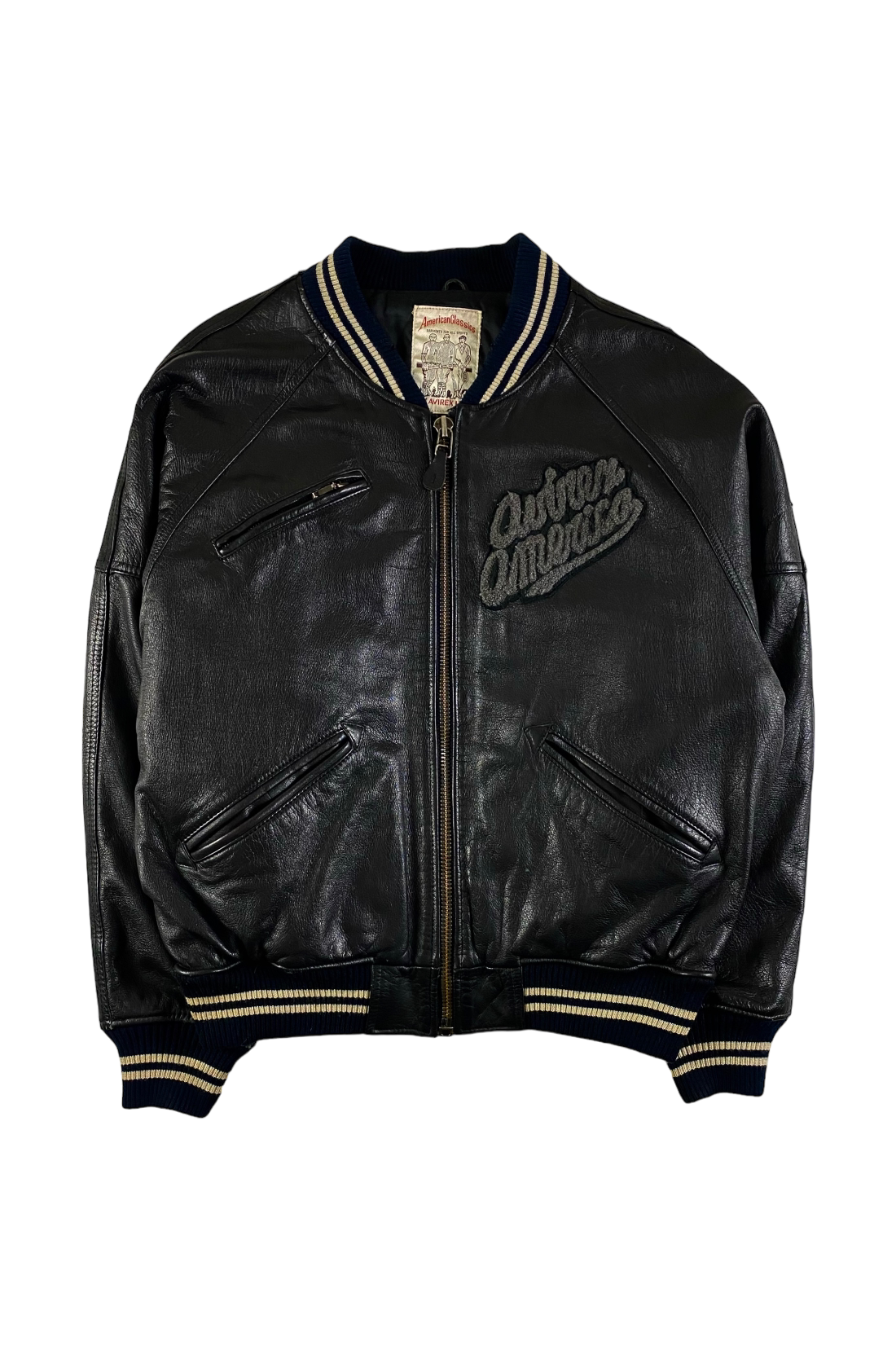 Avirex 1990's Track & Field Leather Varsity Jacket [M]