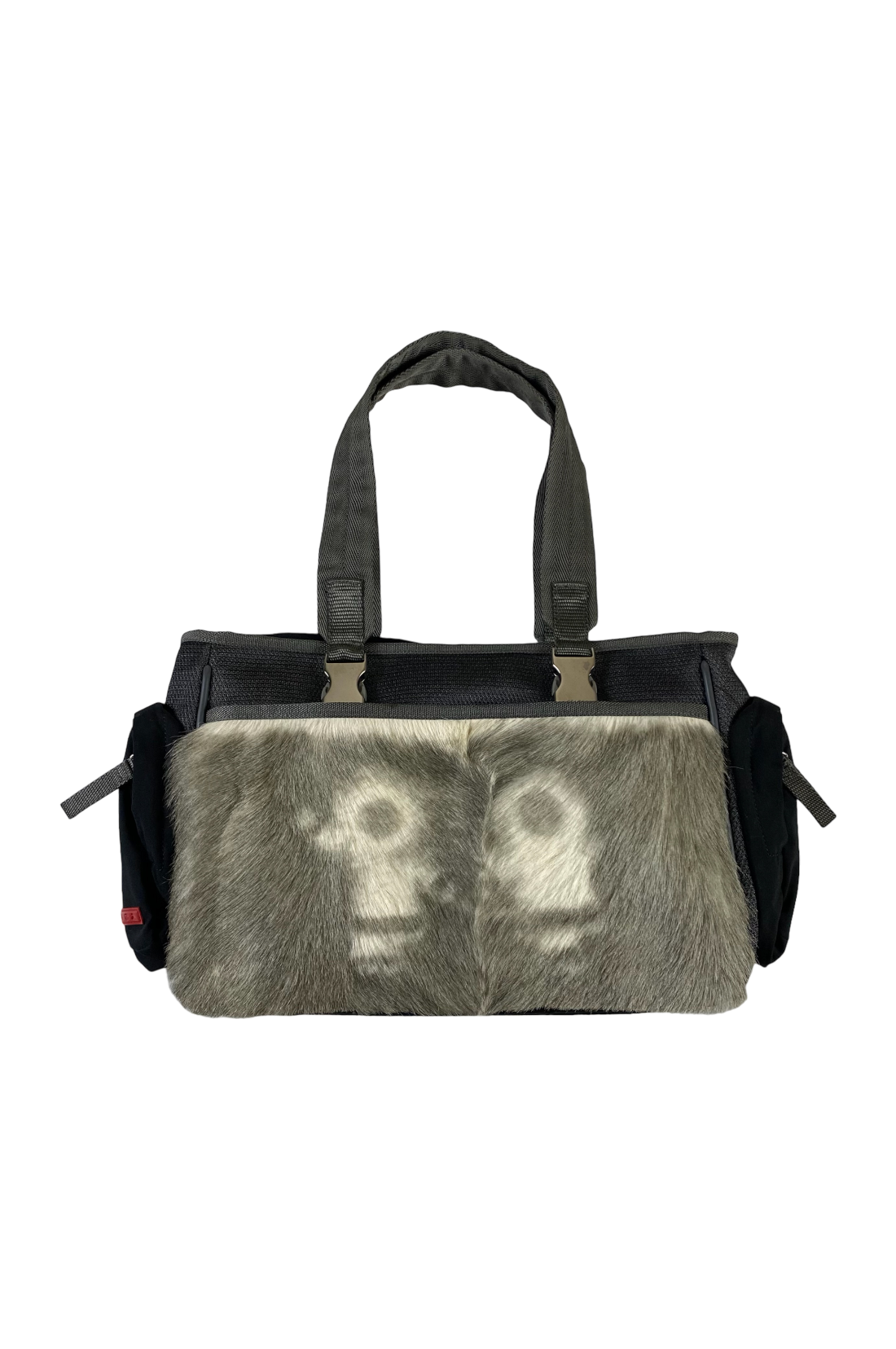 Prada Sport 2000's Technical Rabbit Fur Multipocket Hand Bag