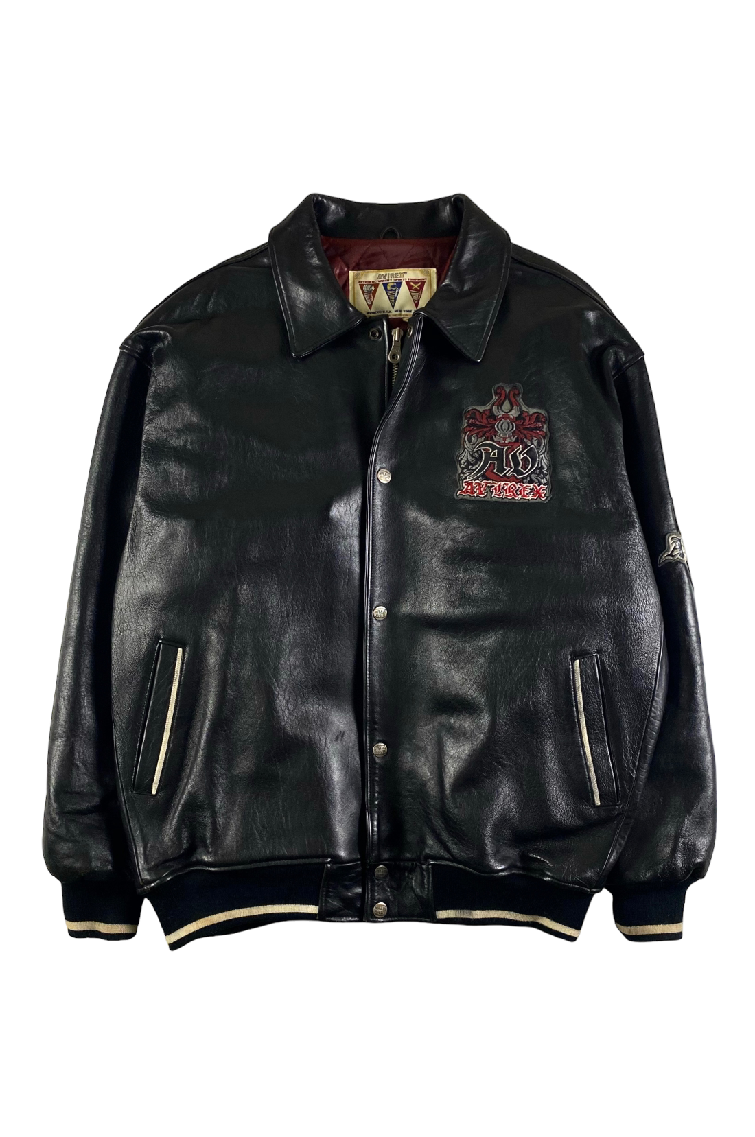 Avirex 1990's Vanguard Limited Edition Leather Varsity Jacket [4XL]