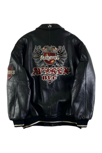 Avirex 1990's Vanguard Limited Edition Leather Varsity Jacket [4XL]