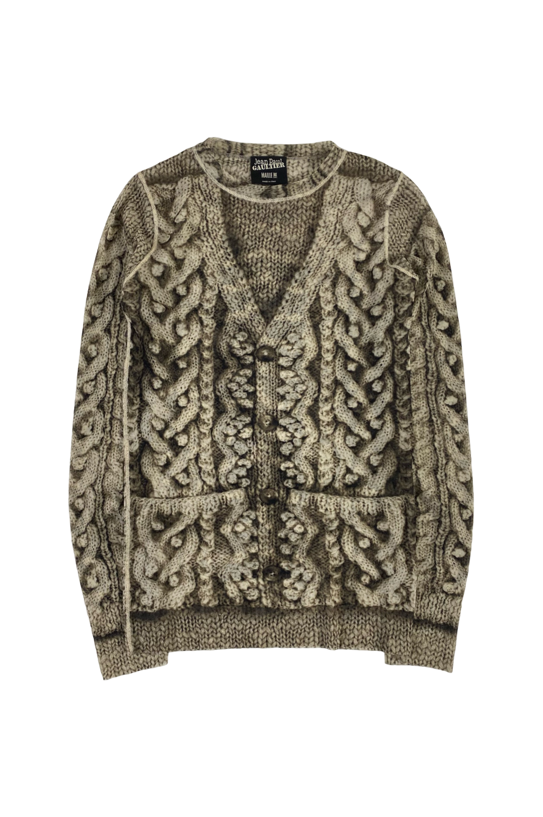 Jean Paul Gaultier 1990's Trompe Illusion Knitted Mesh Top [M]