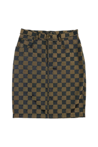 Fendi Jeans 1990's Checkered Print Midi Skirt [M]