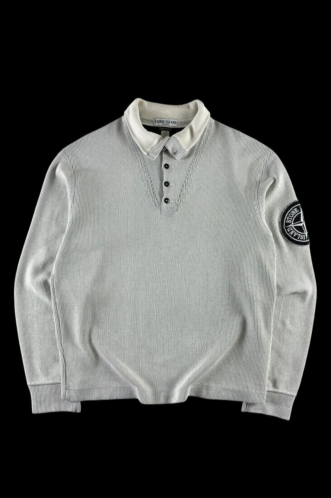Stone Island 2000s Ribbed Pullover Compass Sweater [L]