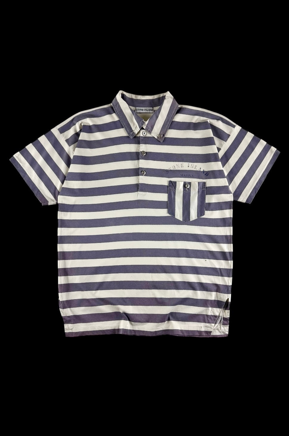 Stone Island 1980's Marina Striped Polo [L]