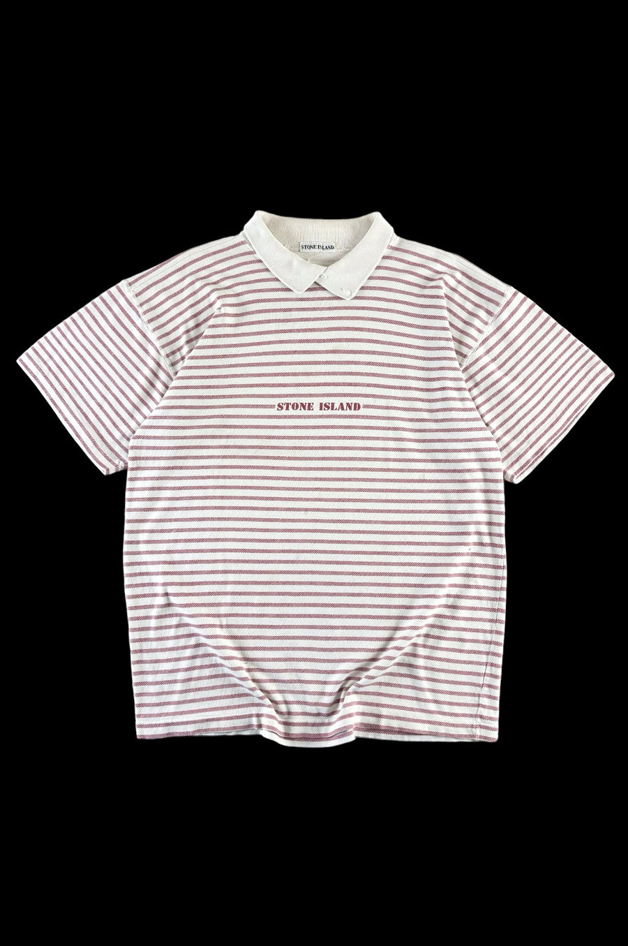 Stone Island 1980's Striped Spellout Polo [XL]