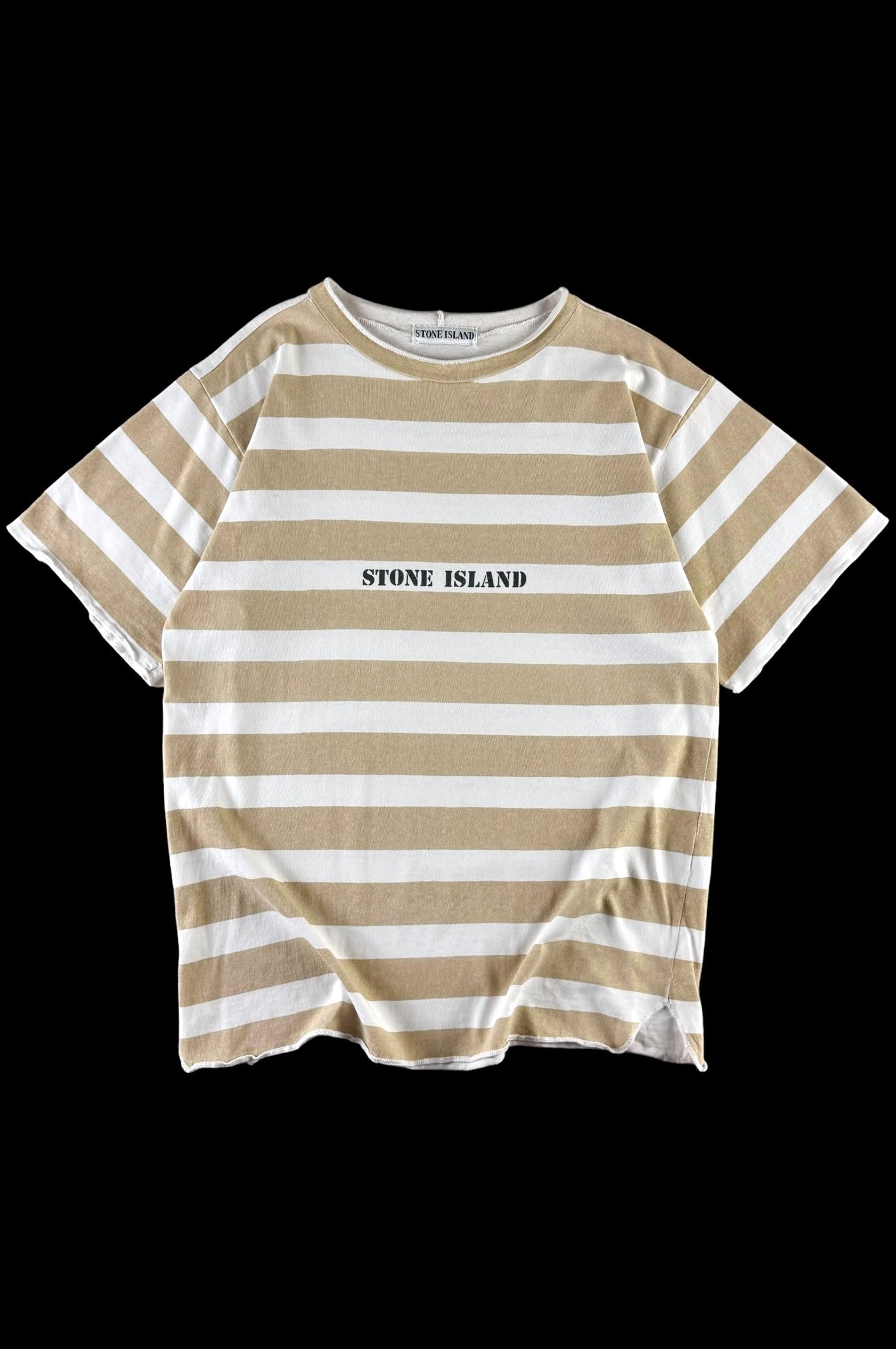 Stone Island 1990’s Spellout Striped T-Shirt [S]